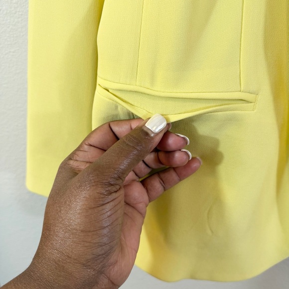 rag & bone Crepe Tuxedo Jacket Blazer Size 6 Chartreuse Yellow Preppy Academia - Picture 10 of 13